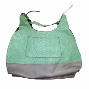 Danielle Nicole Green Faux Leather Hobo Bag | Textured Snake Embossed Shoulder